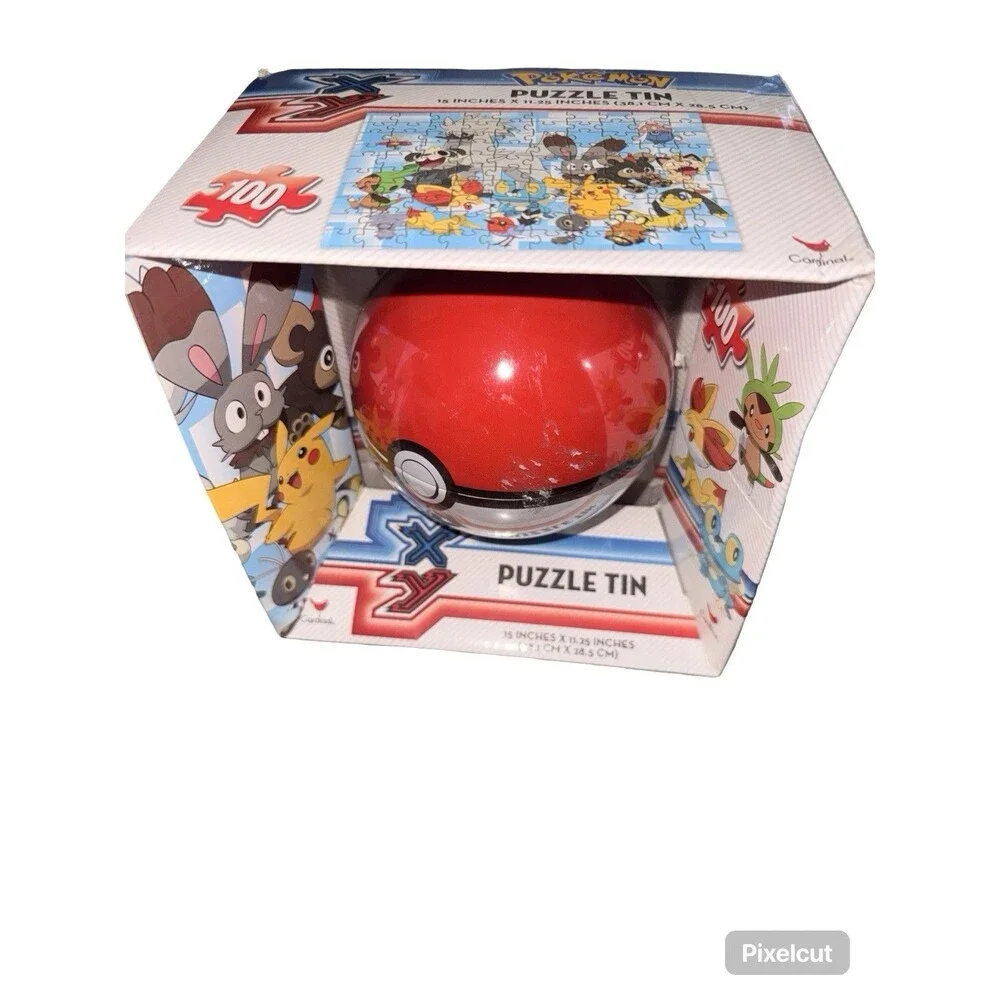 POKEMON Kids Puzzle Tin Poke Ball Tin 100 Piece Jigsaw Puzzle NIB Pokémon X & Y